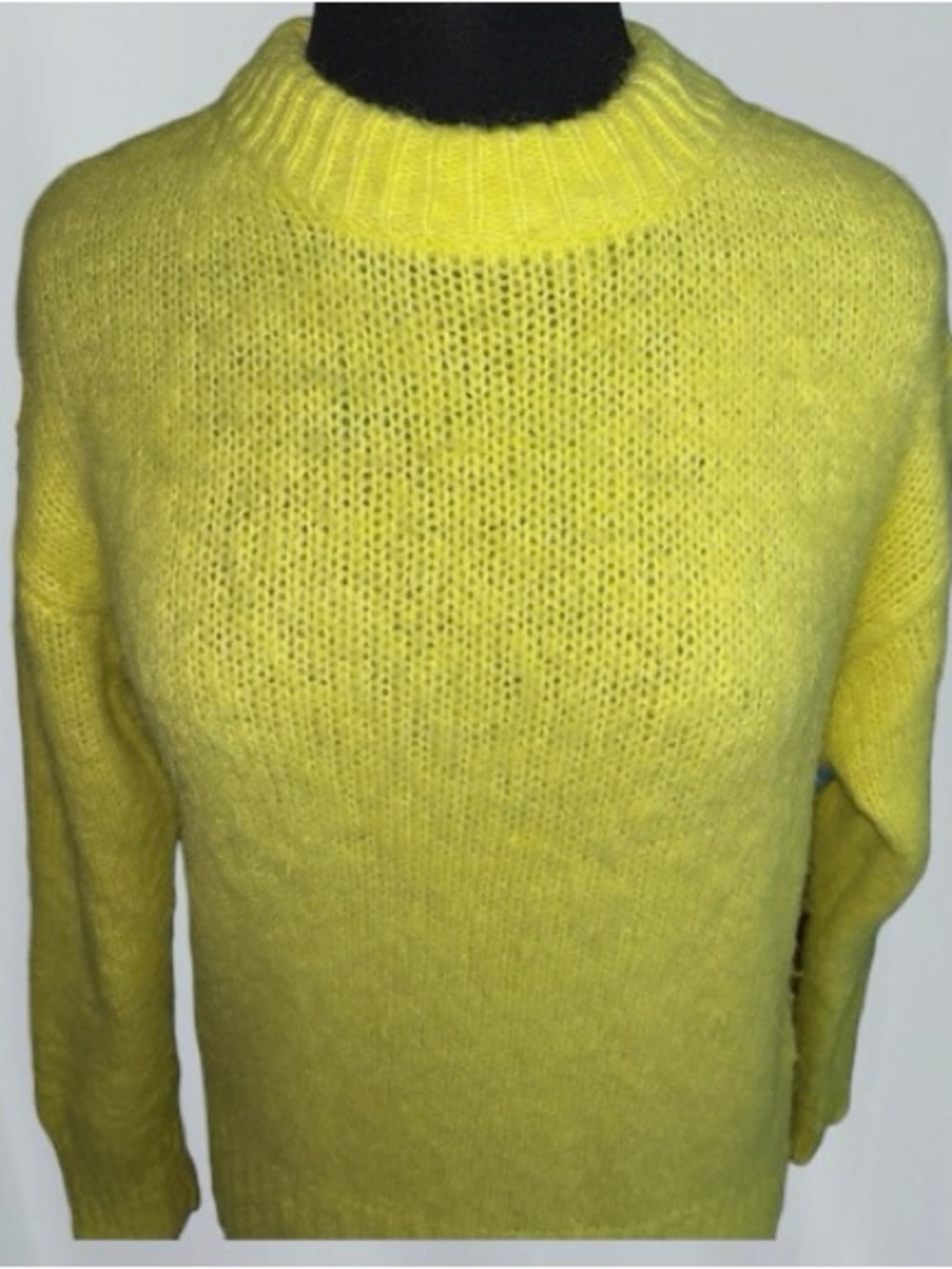 a new day Neon Yellow Crewneck Sweater, P2P:19”, L:22”
